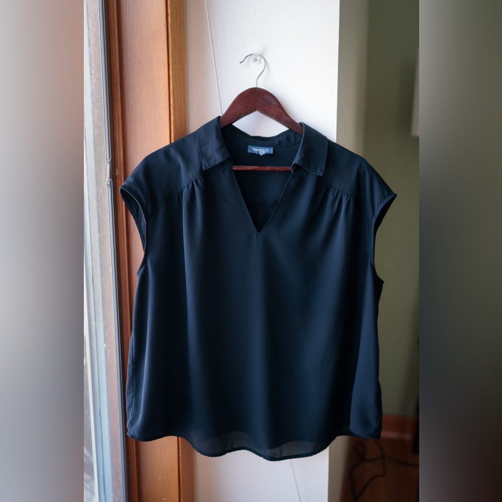 ModCloth black collared blouse